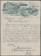 1908 Eszék, Jos. Bartholovich B?rgyár Díszes Fejléces Levél - Non Classificati