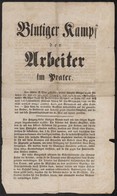 1848 Klaus, M: Blutiger Kampf Der Arbeiter Im Prater. Röplap A Práteri Csatáról, Egy Vérbe Fojtott Korai Forradalmi Munk - Non Classificati