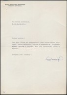 1982 Aczél György (1917-1991) Saját Kézzel Aláírt Levele Vas Zoltán (1903-1983) író, 56-os államminiszter Részére Melybe - Non Classificati