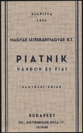 1940 Magyar Játékkártyagyár Rt. Piatnik Nándor és Fiai árjegyzék, T?zött Papírkötésben - Pubblicitari
