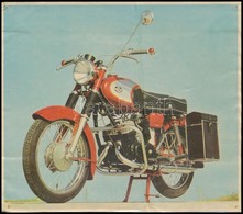 Cca 1970 Pannonia Motorkerékpár, 2 Db Reklámnyomtatvány, Fóliázva - Pubblicitari