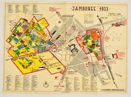 1933 A Gödöll?i Jamboree Színes Térképe, Bp., Athenaeum, 40×55 Cm - Scoutismo