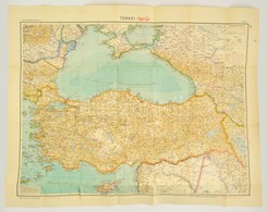 Cca 1940 Törökország Térkép / Turkey Large Map 105x100 Cm - Altri & Non Classificati