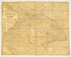 1852 Kiepert: Magyarország Térképe Galiciával. Színezet Acélmetszet Vásznon. / 1852 Map Of Hungary And Galicia 65x54 Cm - Altri & Non Classificati