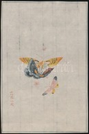Cca 1900-1950 Pillangók, Kínai Fametszet, 21×14 Cm - Non Classificati
