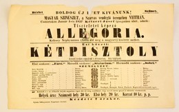 1856 Nyitra Színházi El?adás Plakátja Hirdeménybélyeggel 39x25 Cm - Altri & Non Classificati