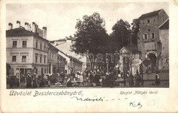 * T2/T3 ~1900 Besztercebánya, Banská Bystrica; Mátyás Tér, Piaci árusok, Steiner B. üzlete / Market With Vendors, Square - Non Classificati