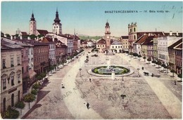 T2/T3 Besztercebánya, Banská Bystrica; IV. Béla Király Tér, Szálloda A Rákhoz, Löwy Jakab üzlete, Templom. Sonnenfeld Mó - Non Classificati