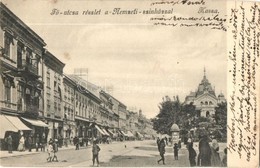 T2/T3 Kassa, Kosice; F? Utca, Nemzeti Színház, üzletek. Nyulászi Béla Kiadása / Main Street, Theater, Shops (EK) - Non Classificati