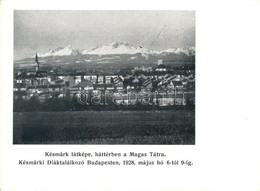 ** T2 Késmárk, Kezmarok (Magas Tátra); 1928-as Budapesti Késmárki Diáktalálkozó Emléklap, Ifj. Kellner Ern? Kiadása / Me - Non Classificati