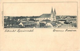 * T3 1898 Komárom, Komárno; Látkép, Templom. Spitzer Sándor Kiadása / General View, Church (Rb) - Non Classificati