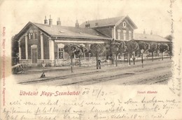 T2/T3 1900 Nagyszombat, Tyrnau, Trnava; Vasútállomás, Létra, Vasutasok / Railway Station, Ladder, Railwaymen (EK) - Non Classificati