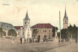 T2/T3 Técs?, Tiacevo, Tiachiv; F? Tér, Református Templom, Római Katolikus Templom. Szabó Leopold Kiadása / Main Square, - Non Classificati