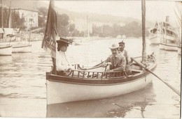 * T2/T3 ~1905 Abbazia, Couple In A Sailing Boat. Photo  (Rb) - Non Classificati