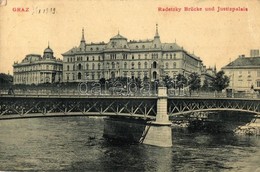 T2/T3 Graz, Radetzky Brücke Und Justizpalais / Radetzky Bridge, Palace Of Justice. W. L. 2237.  (EK) - Non Classificati