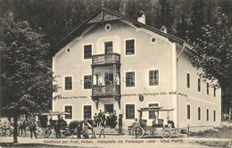 * T2/T3 Huben (Tirol), Gasthaus Zur Post, Haltestelle Der Postwagen Lienz-Wind. Matrei / Hotel, Stop Of The Lienz-Wind.  - Non Classificati