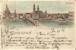 T3 1899 Dresden, Altstadt / Old Town. W. Hagelberg Litho (tear) - Non Classificati