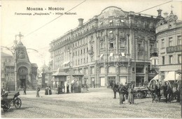 * T2 Moscow, Moscou; Hotel National, Street View With Shops And Horse Carts - Non Classificati