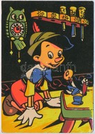 * T3 1963 Pinocchio Walt Disney Textile Postcard (Rb) - Non Classificati