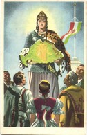 ** T1/T2 Magyar Egység. Az Ereklyés Országzászló Nagybizottság Kiadása / Hungarian Irredenta Art Postcard S: Lamoss - Non Classificati