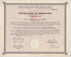 Budapest 1946.'4 1/2%-kal Kamatozó Államadóssági Kölcsönkötvény' Bemutatóra Szóló Ideiglenes Elismervénye 100 Font Sterl - Non Classificati