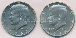 Amerikai Egyesült Államok 1967-1968D. 1/2$ Ag 'Kennedy' (2x) T:2
USA 1967-1968D. 1/2 Dollar Ag 'Kennedy' (2x) C:XF - Non Classificati