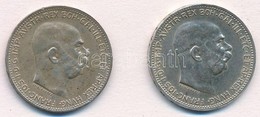 Ausztria 1915. 1K Ag 'Ferenc József' (2x) T:2 
Austria 1915. 1 Corona 'Franz Joseph' (2x) C:XF 
Krause KM#2820 - Non Classificati