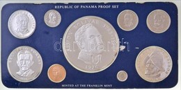 Panama 1976. 1c - 20B (9xklf) Forgalmi Sor Dísztokban, Benne 1B Ag, 5B Ag és 20B Ag T:PP Kis Patina
Panama 1976. 1 Cent  - Non Classificati