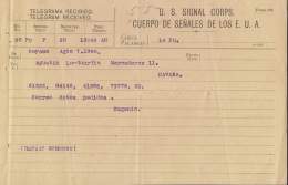 TELEG-244 CUBA US SIGNAL CORPS. LG-1316. TELEGRAPH TELEGRAM TELEGRAMA 1900. - Telégrafo