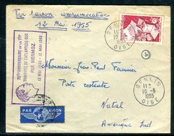 France - Enveloppe Par Liaison Commémorative Mermoz En 1955 Pour Natal - Ref J5 - 1960-.... Brieven & Documenten
