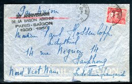 France - Enveloppe Par Liaison Commémorative Paris / Saigon En 1950 - Ref J6 - 1960-.... Lettres & Documents