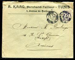 Tunisie - Enveloppe Commerciale De Tunis Pour Amiens En 1904 - Ref J35 - Storia Postale