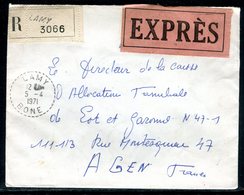 Algérie - Enveloppe En Recommandé Exprès De Lamy Pour La France En 1971 , Affranchissement Au Verso - Ref J44 - Algeria (1962-...)