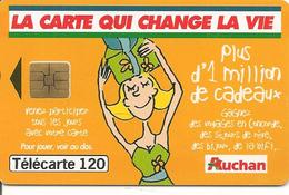 CARTE-PUBLIC-120U-F 1011 A-SO3-09/99-Tirage 4 Millions-AUCHAN JAUNE-UTILISE-TBE-RARE - 1999