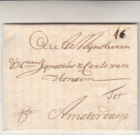 Prefilatelica, Middels To Amsterdam. Lettera Con Testo + Piccolo Bolla A Secco Con " M " In Cerchio Anno 1707 - 1621-1713 (Spaanse Nederlanden)