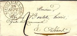 1835- Lettre De NEUVILLE-AUX-BOIS ( Loiret ) Cad T13 + Taxe 2 D. Pour Orléans - 1801-1848: Précurseurs XIX