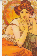 SIGNED ILLUSTRATION, ALPHONSE MUCHA- WOMAN, REPRINT - Mucha, Alphonse