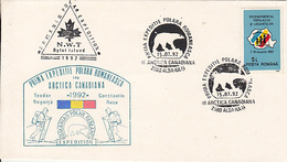 ARCTIC EXPEDITIONS, FIRST ROMANIAN EXPEDITION, T. NEGOITA AND C. RUSU, POLAR BEAR, SPECIAL COVER, 1992, ROMANIA - Arktis Expeditionen
