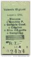 Schweiz - Lugano SNL Bissone Gandria P. Gandria Conf. Etc. - Fahrkarte 1982 - Europa