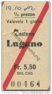 Schweiz - SNL CAS - Caslano Lugano - Fahrkarte 1/2 Prezzo 1980 - Europa