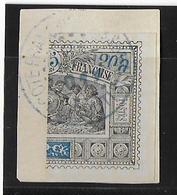 OBOCK  - YVERT N° 54b MOITIE TIMBRE SUR FRAGMENT - COTE = 35 EURO - Used Stamps