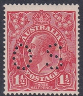 Australia SG O80 1924 King George V,three Half Penny Scarlet Perf 13.5.12.5,perforated Small OS, Mint Never Hinged - Ungebraucht