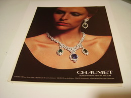 PUBLICITE  JOAILLIER CHAUMET 1981 - Andere & Zonder Classificatie