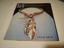 ANCIENNE PUBLICITE  JOAILLIER CHAUMET 1981 - Altri & Non Classificati