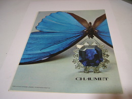 PUBLICITE  JOAILLIER CHAUMET 1972 - Other & Unclassified