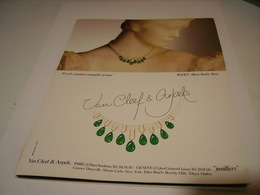 PUBLICITE JOAILLIER VAN CLEEF & ARPELS 1983 - Otros & Sin Clasificación