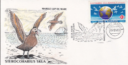 BIRDS, GREAT SKUA, SPECIAL COVER, 1993, ROMANIA - Albatros