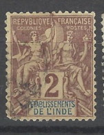 India - Occupazione Francese - 1892 - Usato/used - Allegoria - Mi N. 2 - Used Stamps