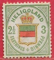 Heligoland N°16 3pf Vert-jaune & Rose 1876 (*) - Heligoland (1867-1890)