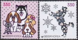 South Korea KPCN103-4 New Year's Greetings, Dog, Hologram, Chien, Hologramme, Bonne Année - Hologramme